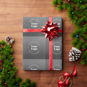 Ihr Geschäft-Logo oder Design & bearbeitbarer Text Geschenkpapier