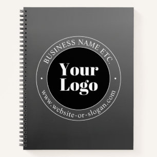 Ihr Geschäft-Logo oder Design & bearbeitbarer Text Notizbuch