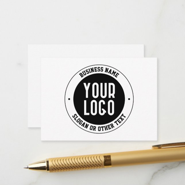 Ihr Geschäft-Logo oder Design | Fett editierbarer  Begleitkarte (Vorderseite/Rückseite Beispiel)