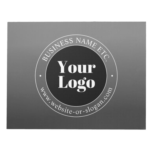 Ihr Geschäft-Logo oder Design und bearbeitbarer Te Notizblock (Vorderseite)