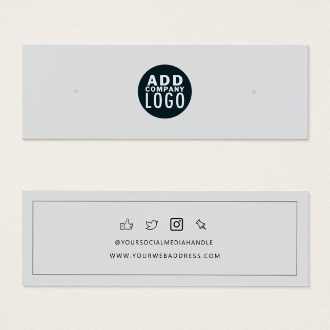 Ihr Geschäft-Logo Ohrstecker Displaykarte (Vorne & Hinten)