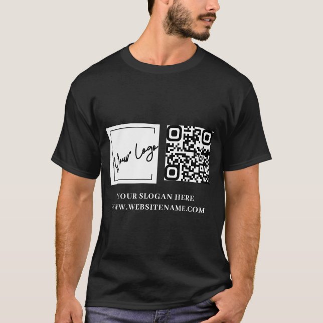 Ihr Geschäft-Logo QR-Code Benutzerdefiniert T-Shirt (Vorderseite)