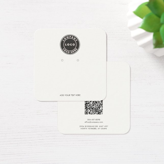 Ihr Geschäft-Logo QR-Code-Ohrhänger-Anzeige-Karte (Schreibtisch)