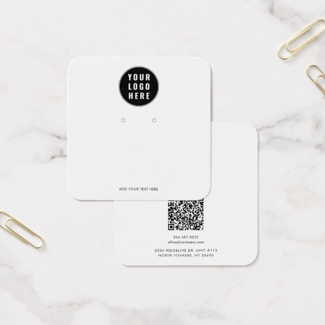 Ihr Geschäft-Logo QR-Code-Ohrhänger-Anzeige Karte (Büro)