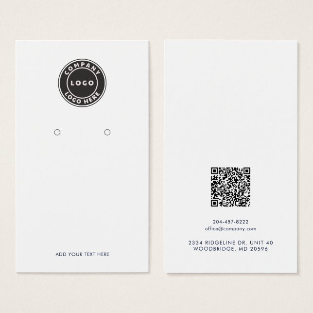 Ihr Geschäft-Logo QR-Code-Ohrhänger-Anzeigekarte (Vorne & Hinten)