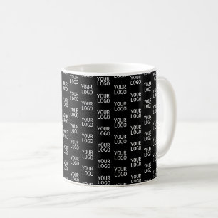 Ihr Geschäft-Logo Stylishes Halbschritt-Muster Kaffeetasse