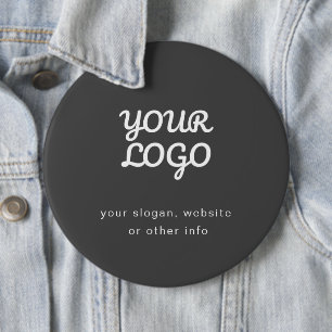 Ihr Geschäft-Logo & Text Stylisch Dunkelgrau Button