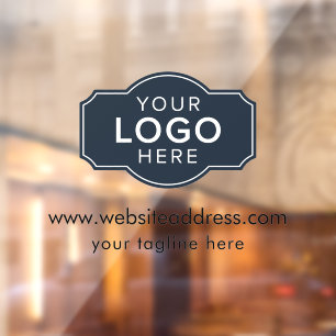 Ihr Geschäft-Logo und Website-Schlagwort Fensteraufkleber