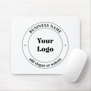 Ihr Geschäft-Logo & Werbetext   Weiß Mousepad