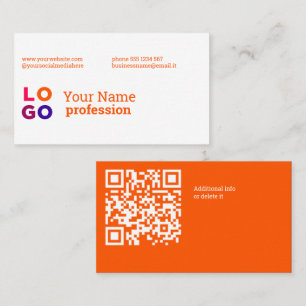 Ihr Geschäftslogo Benutzerdefinierter QrCode Orang Visitenkarte