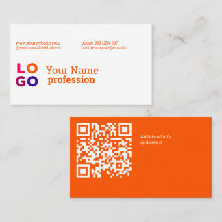 Ihr Geschäftslogo Benutzerdefinierter QrCode Orang Visitenkarte