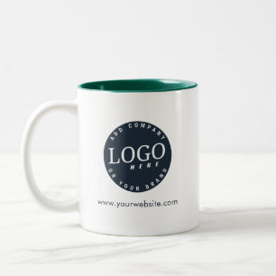 Ihr Geschäftslogo und individuelle Website Zweifarbige Tasse