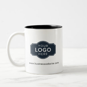 Ihr Geschäftslogo und Website individuell Zweifarbige Tasse