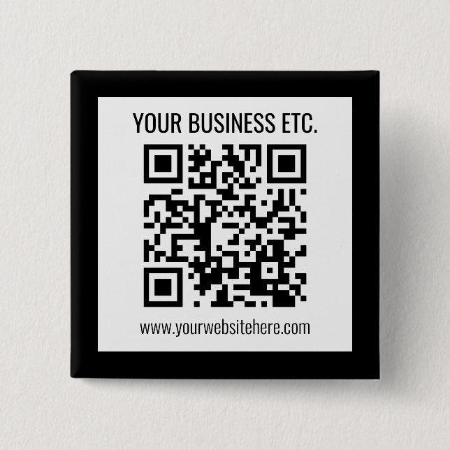 Ihr Geschäftsname & editierbarer QR-Code Button (Vorderseite)