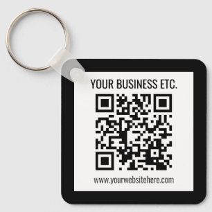 Ihr Geschäftsname & editierbarer QR-Code Schlüsselanhänger