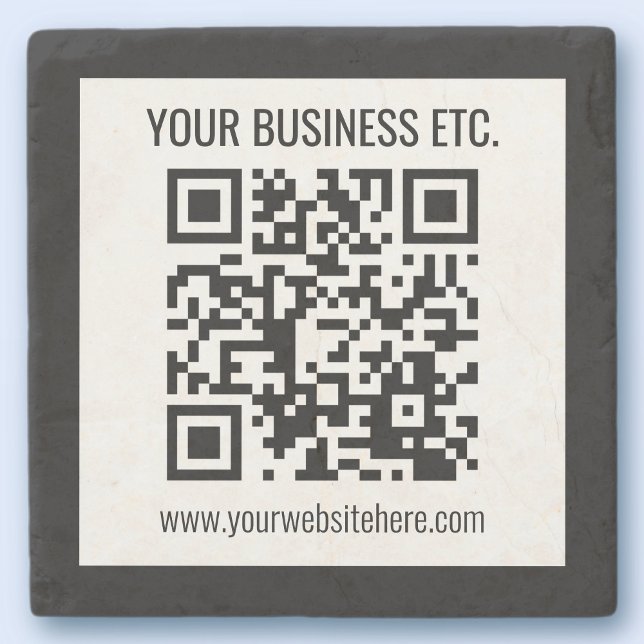 Ihr Geschäftsname & editierbarer QR-Code Steinuntersetzer (Von Creator hochgeladen)