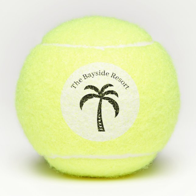 Ihr Geschäftsname Tropical Palm Tree Tennisbälle (Vorderseite)