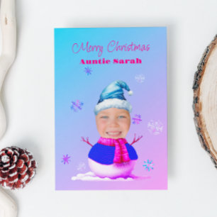 Ihr Gesicht auf einer Weihnachtskarte Dankeskarte