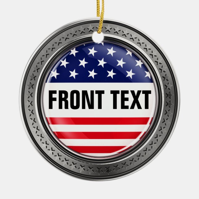 Ihr Gewohnheit USA-Knopf Keramik Ornament (Vorne)