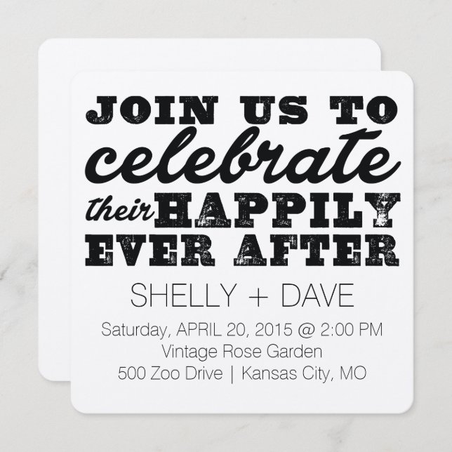 Ihr Glück nach der Hochzeitsfeier Einladung (Vorne/Hinten)