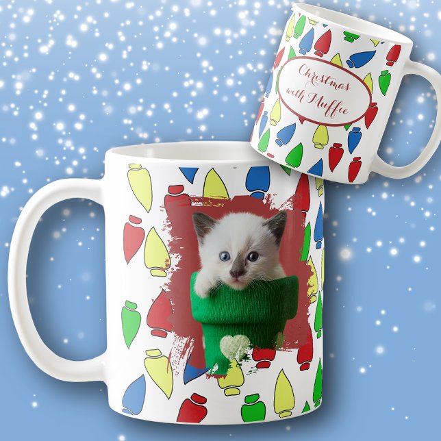 Ihr Haustier auf einer Weihnachtslicht-Tasse Kaffeetasse (Von Creator hochgeladen)