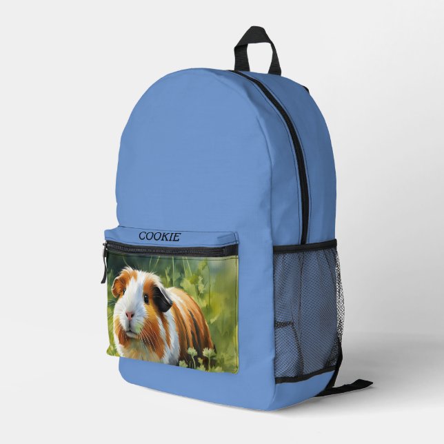 Ihr Haustier Foto Katze Cavy Personalisiert Blau Bedruckter Rucksack (Rückseitige Ecke Rechts)