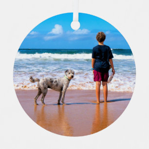 Ihr Haustier Foto Personalisierte Weihnachtsschmuc Ornament Aus Metall