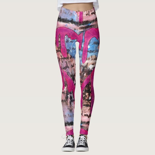 Ihr Herz gebend, Wings Mischmedium-Leggings Leggings (Vorderseite)