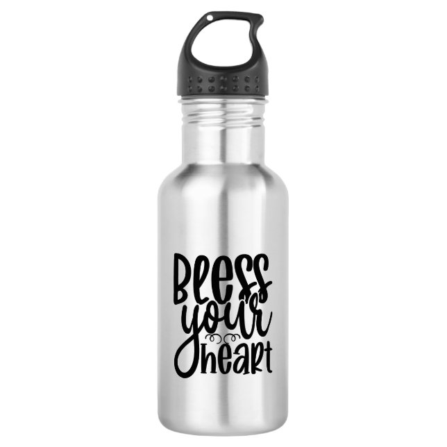 Ihr Herz segnen Edelstahlflasche (Vorderseite)