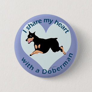 Ihr Herz teilen - Doberman Button
