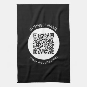 Ihr hochgeladener QR-Code Bearbeitbarer Text und Geschirrtuch