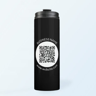 Ihr hochgeladener QR-Code Bearbeitbarer Text und Thermosbecher