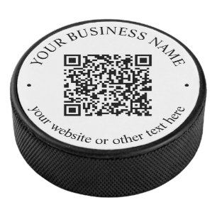 Ihr hochgeladener QR-Code Plus bearbeitbarer Circl Eishockey Puck