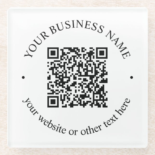 Ihr hochgeladener QR-Code Plus bearbeitbarer Circl Glasuntersetzer (Vorderseite)