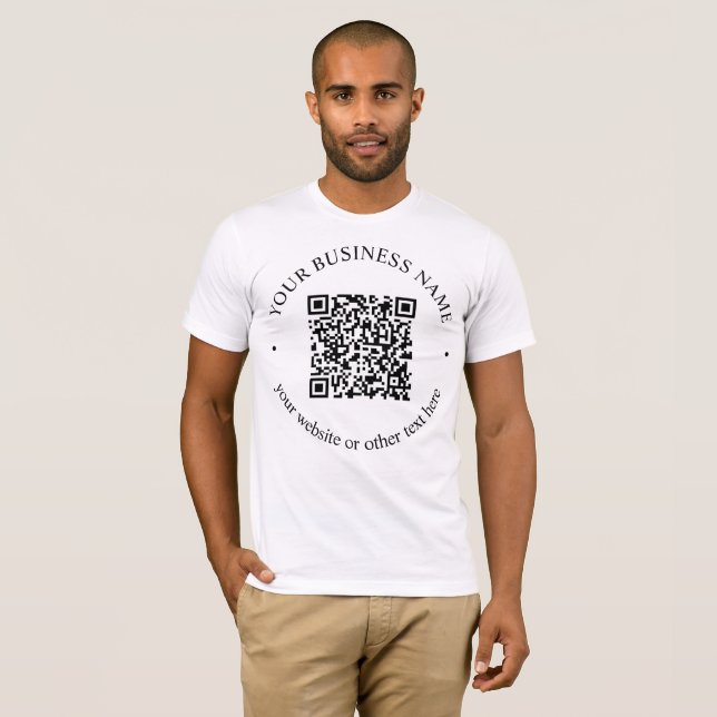 Ihr hochgeladener QR-Code Plus bearbeitbarer Circl T-Shirt (Vorne ganz)