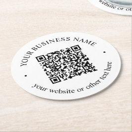 Ihr hochgeladener QR-Code plus editierbarer kreisf Runder Pappuntersetzer