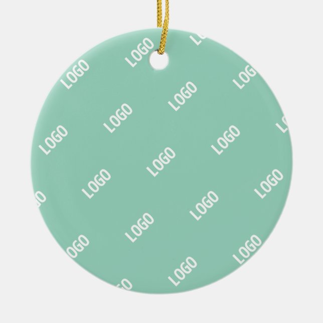 Ihr hochgeladenes Bild oder Logo | Helles Aquamari Keramik Ornament (Vorne)