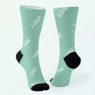 Ihr hochgeladenes Bild oder Logo Helles Aquamari Socken