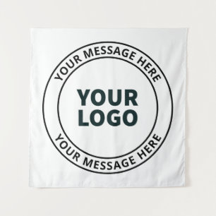 Ihr hochgeladenes Logo + bearbeitbarer Rundschreib Wandteppich