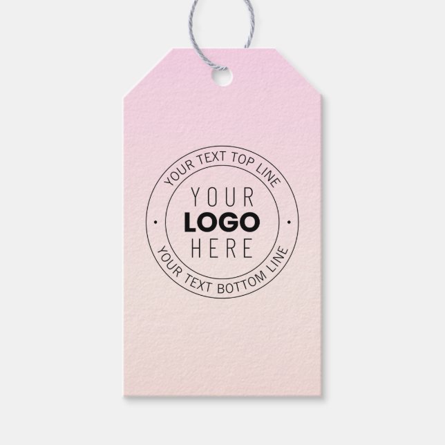 Ihr hochgeladenes Logo | Editierbarer Circle Text Geschenkanhänger (Vorderseite)