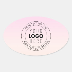 Ihr hochgeladenes Logo   Editierbarer Circle Text Ovaler Aufkleber