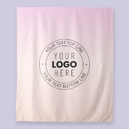 Ihr hochgeladenes Logo | Editierbarer Circle Text Wandteppich