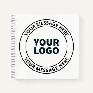 Ihr hochgeladenes Logo + editierbarer kreisförmige Notizbuch