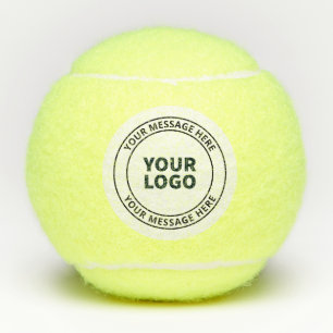 Ihr hochgeladenes Logo + editierbarer kreisförmige Tennisbälle