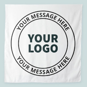 Ihr hochgeladenes Logo + editierbarer kreisförmige Wandteppich