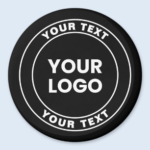 Ihr hochgeladenes Logo + fetter kreisförmiger Text Magnet