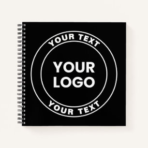 Ihr hochgeladenes Logo + fetter kreisförmiger Text Notizbuch
