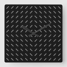 Ihr hochgeladenes Logo oder Bild | Modernes Patten Quadratische Wanduhr