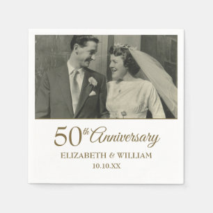 Ihr Hochzeitsfoto 50. Hochzeitstag Golden Serviette
