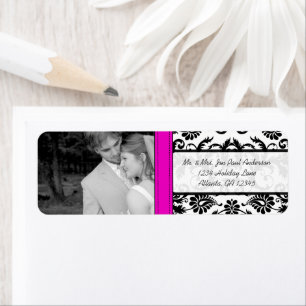 Ihr Hochzeitsfoto Fuchsia Vintage Damast